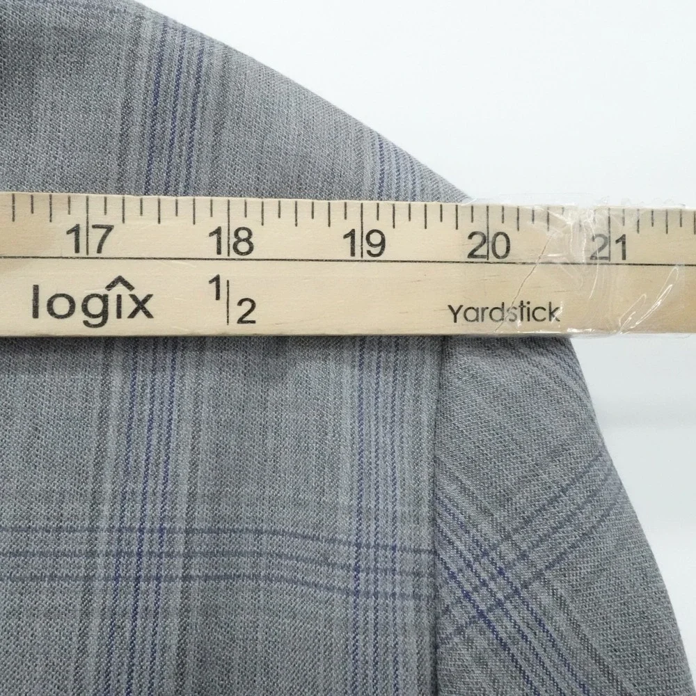 Stafford Sport Coat Mens 48 Regular Gray Plaid Wool Blend Blazer CoolMax Office‎